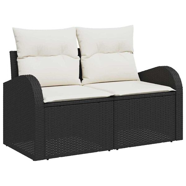 vidaXL Ensemble de canapé de jardin 6 pcs Noir 100 x 55 x 73 cm