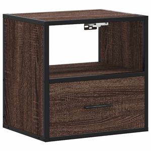 vidaXL Table de chevet murale ch&ecirc;ne marron 40x31x39,5 cm