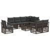vidaXL Ensemble de canap&eacute; de jardin 9 pc Gris polyrotin