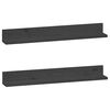 vidaXL &Eacute;tag&egrave;res murales 2 pcs Gris 80x11x9 cm Bois de pin massif