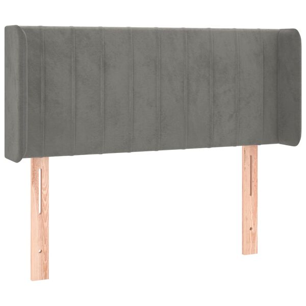 vidaXL T&ecirc;te de lit &agrave; LED Gris clair 93x16x78/88 cm Velours
