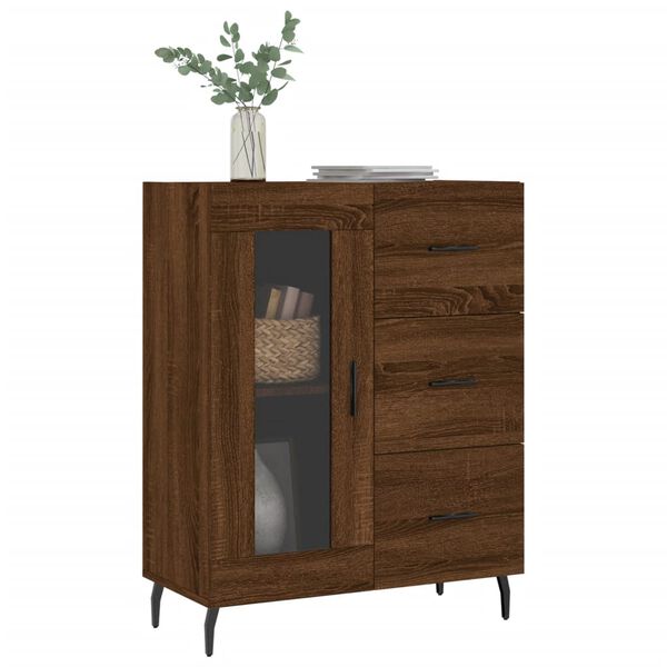 vidaXL Buffet ch&ecirc;ne marron 69,5x34x90 cm bois d'ing&eacute;nierie