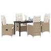 vidaXL Ensemble de salle &agrave; manger pour jardin 5 pcs Beige polyrotin