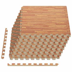 vidaXL Tapis de sol de piscine 24 pc bois 8,64 m&sup2; Mousse EVA