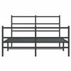 vidaXL Cadre de lit m&eacute;tal sans matelas avec pied de lit noir 140x200cm