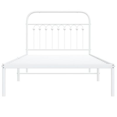 vidaXL Cadre de lit métal sans matelas et tête de lit blanc 100x200 cm