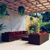 vidaXL Salon de jardin 8 pcs avec coussins r&eacute;sine tress&eacute;e marron