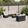 vidaXL Salon de jardin 10 pcs avec coussins noir r&eacute;sine tress&eacute;e