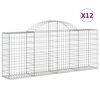 vidaXL Paniers &agrave; gabions arqu&eacute;s 12 pcs 200x30x80/100 cm Fer galvanis&eacute;