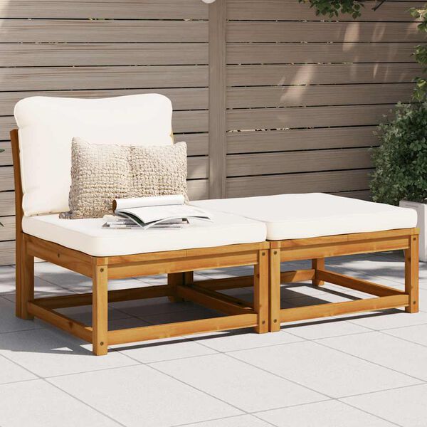 vidaXL Salon de jardin 3 pcs avec coussins bois massif d'acacia