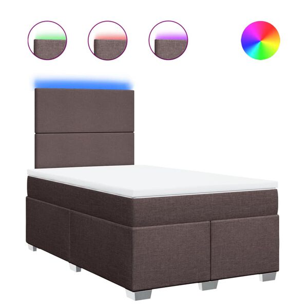 vidaXL Sommier &agrave; lattes de lit avec matelas Marron fonc&eacute; 120x200 cm