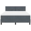 vidaXL Lit &agrave; ressorts avec matelas Gris fonc&eacute; 140 x 190 cm Velours