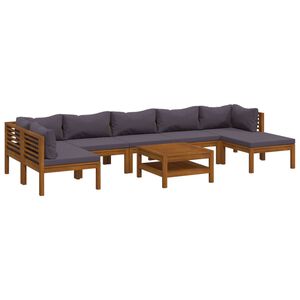 vidaXL Salon de jardin 8 pcs avec coussin Bois d'acacia solide