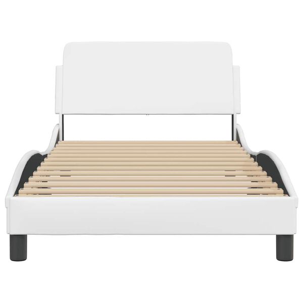 vidaXL Cadre de lit Dover blanc 100x203 cm similicuir