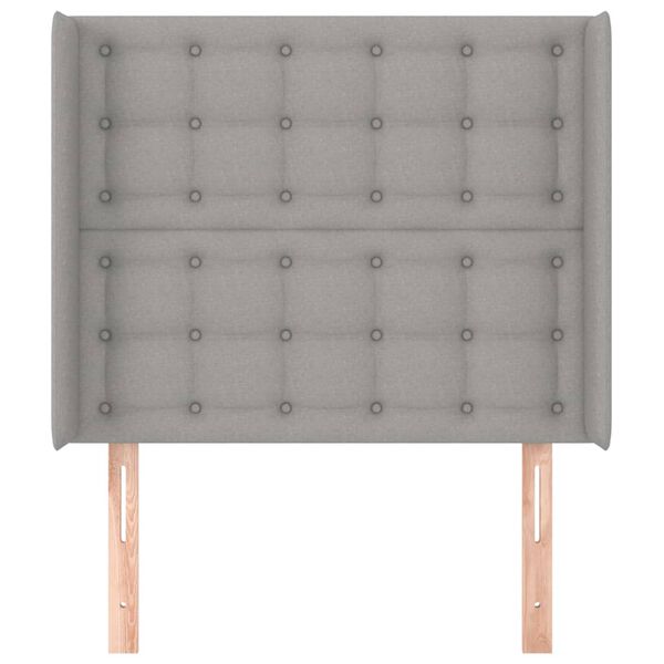 vidaXL T&ecirc;te de lit avec oreilles Gris clair 83x16x118/128 cm Tissu