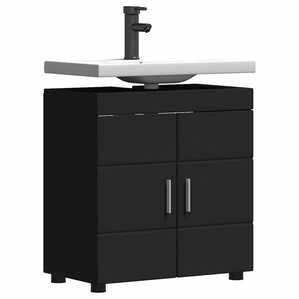 vidaXL Ensemble d'armoire de salle de bain TULUM Noir 60 x 34 x 63 cm