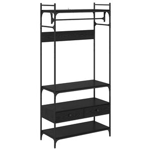 vidaXL Armoire Ch&ecirc;ne noir 89 x 39 x 184.5 cm Bois d'ing&eacute;nierie