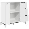 vidaXL Buffet avec tiroir Blanc 89,5 x 33 x 82 cm Bois d'ing&eacute;nierie