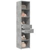 vidaXL Buffet haut gris b&eacute;ton 40x42,5x185 cm bois d'ing&eacute;nierie