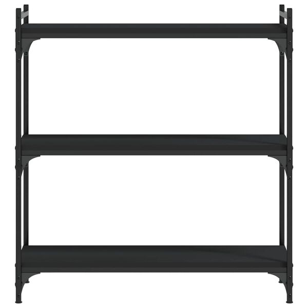 vidaXL Biblioth&egrave;que &agrave; 3 niveaux noir 80x30x86 cm bois d'ing&eacute;nierie