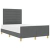 vidaXL Cadre de lit avec t&ecirc;te de lit Gris fonc&eacute; 140 x 190 cm tissu