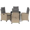 vidaXL Ensemble de salle &agrave; manger pour jardin 5 pcs Beige polyrotin