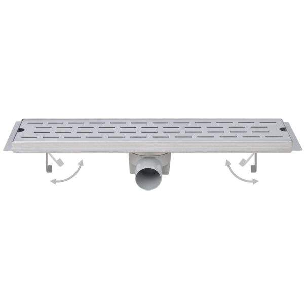 vidaXL Drain de douche lin&eacute;aire 2 pcs 630 x 140 mm Acier inoxydable