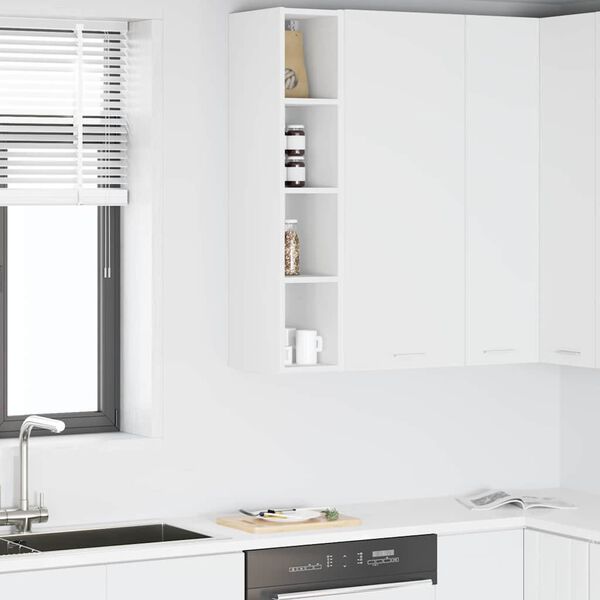 vidaXL Armoire suspendue Blanc 20 x 29,5 x 100 cm Bois d'ing&eacute;nierie