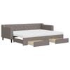 vidaXL Lit de jour avec gigogne et tiroirs taupe 80x200 cm tissu