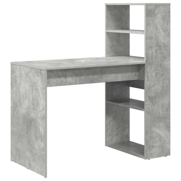 vidaXL Bureau Gris b&eacute;ton 113 x 54 x 120 cm Bois d'ing&eacute;nierie