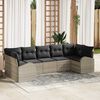 vidaXL Ensemble de canap&eacute; de jardin 7 pcs Gris clair polyrotin