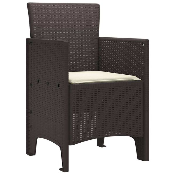 vidaXL Chaise de jardin 4 pcs Marron 53 x 49 x 85 cm Polypropyl&egrave;ne