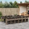 vidaXL Ensemble &agrave; manger de jardin coussins 13 pcs gris r&eacute;sine tress&eacute;e