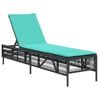 vidaXL Chaise longue avec coussin en rotin synth&eacute;tique noir