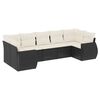 vidaXL Salon de jardin 7 pcs avec coussins noir r&eacute;sine tress&eacute;e