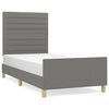 vidaXL Cadre de lit sans matelas gris fonc&eacute; 100x200 cm tissu