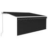 vidaXL Auvent manuel r&eacute;tractable avec store et LED 3x2,5 m Anthracite