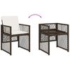 vidaXL Ensemble &agrave; manger de jardin et coussins 17 pcs marron rotin