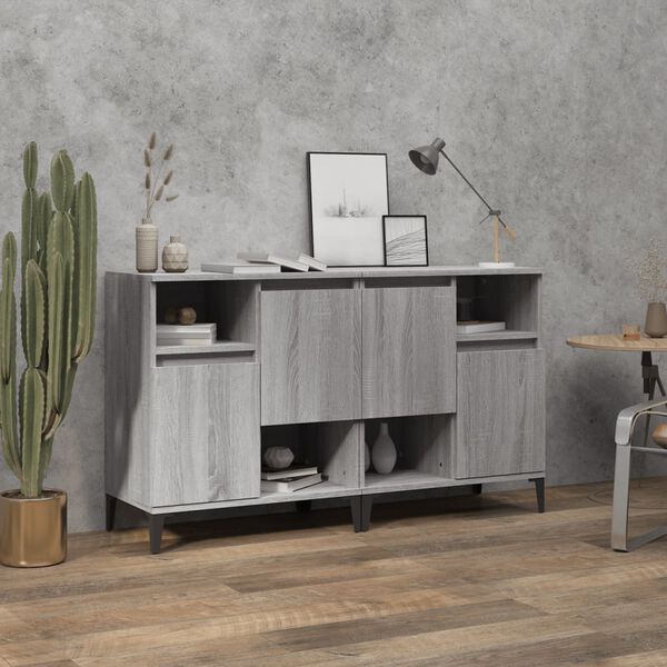 vidaXL Buffets 2 pcs sonoma gris 60x35x70 cm bois d'ingénierie