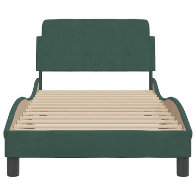 vidaXL Cadre de lit sans matelas vert foncé 90x190 cm velours