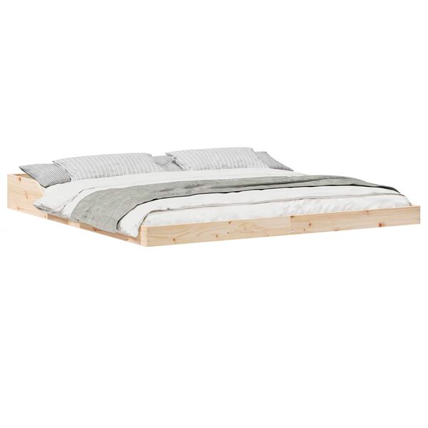 vidaXL Cadre de lit Marron 200 x 220 cm Pin massif