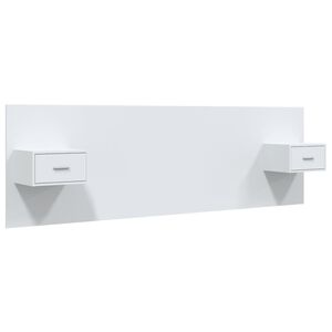 vidaXL T&ecirc;te de lit avec armoires Blanc Bois d&rsquo;ing&eacute;nierie