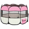 vidaXL Parc pour chiens pliable avec sac de transport Rose 90x90x58 cm