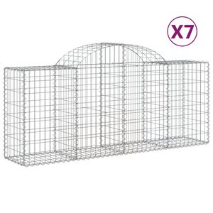 vidaXL Paniers &agrave; gabions arqu&eacute;s 7 pcs 200x50x80/100 cm Fer galvanis&eacute;