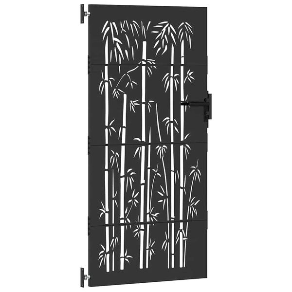 vidaXL Porte de Jardin Noir 85 x 175 cm Acier peint par poudre