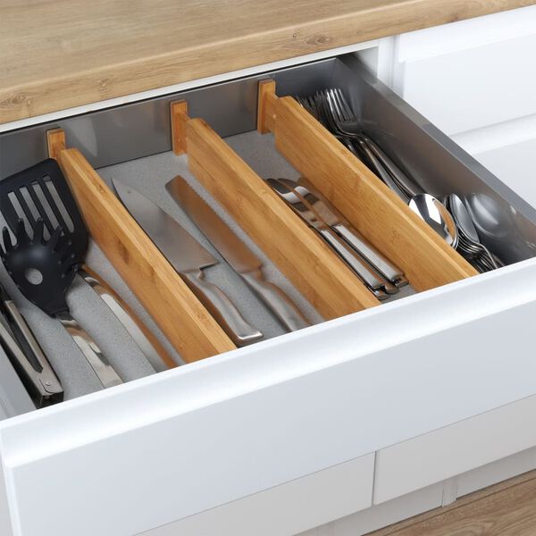 HI Ensemble d'organisateur de tiroir 4 pcs bambou