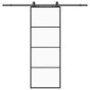 vidaXL Porte coulissante kit de quincaillerie noir 76x205 cm verre ESG