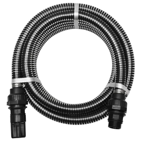 vidaXL Tuyau d'aspiration avec raccords 4 m 22 mm Noir