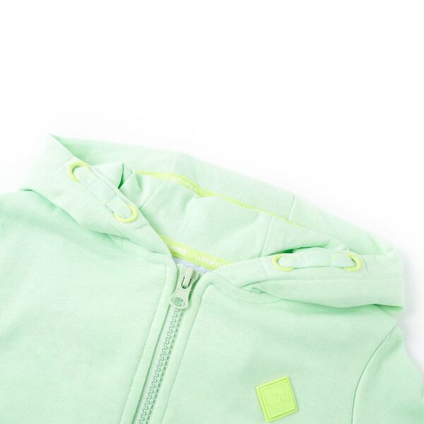 Sweat-shirt &agrave; capuche et fermeture &eacute;clair pour enfants vert vif 104