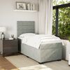 vidaXL Sommier &agrave; lattes de lit et matelas Gris clair 90x200 cm Velours